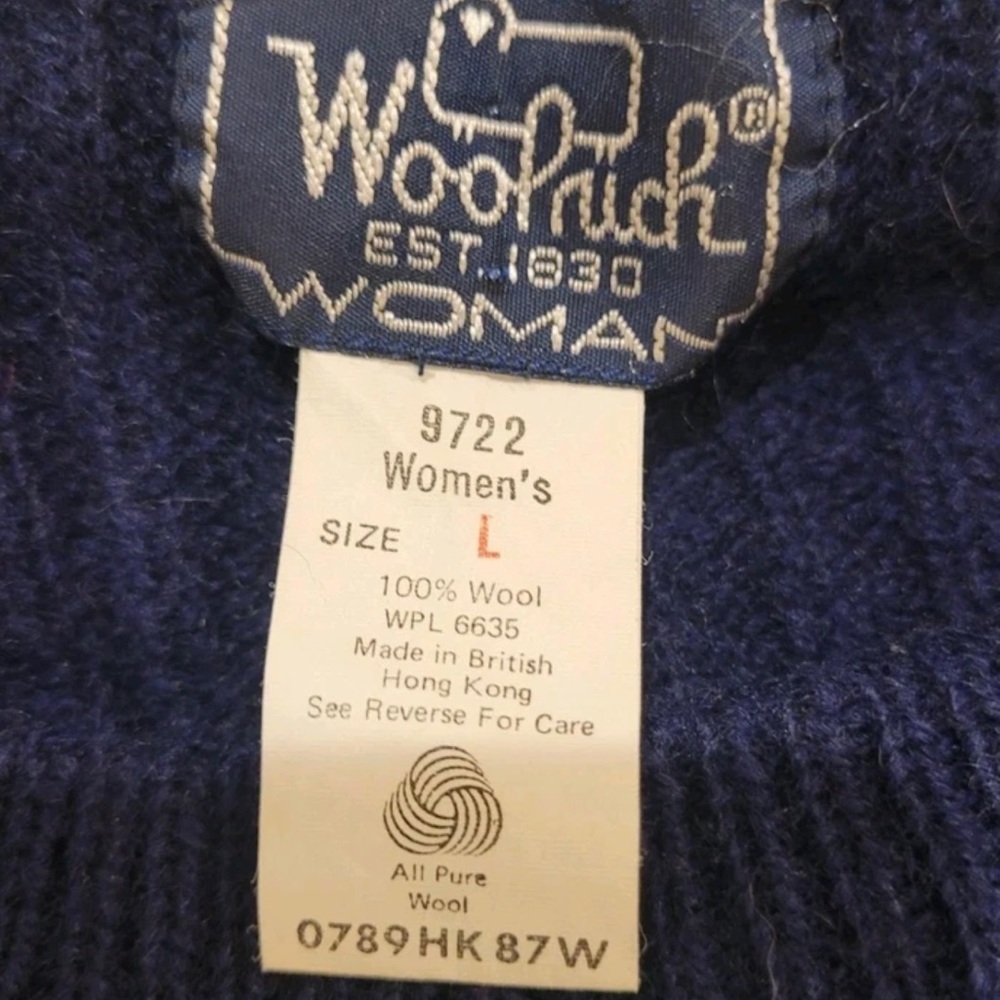 Super RARE Woolrich Vintage Blue Sweater 100% wool Geese Design - Picture 5 of 9